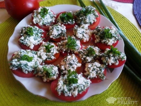 Закуска помидоры с сыром