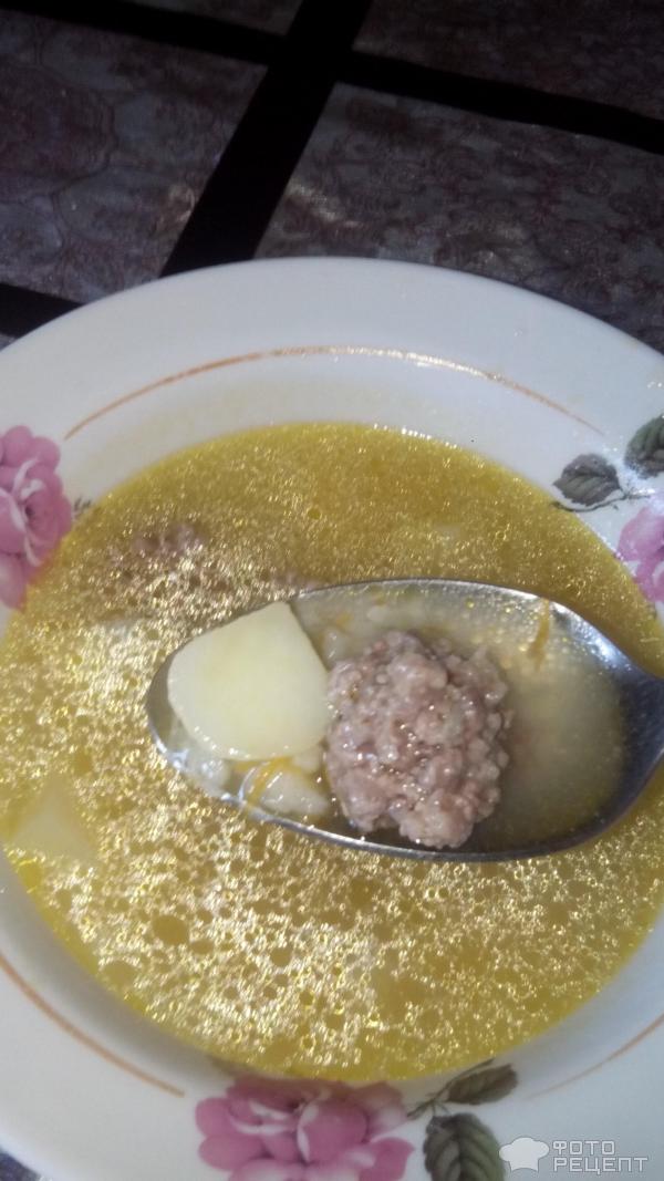 Суп Золотистый с фрикадельками фото