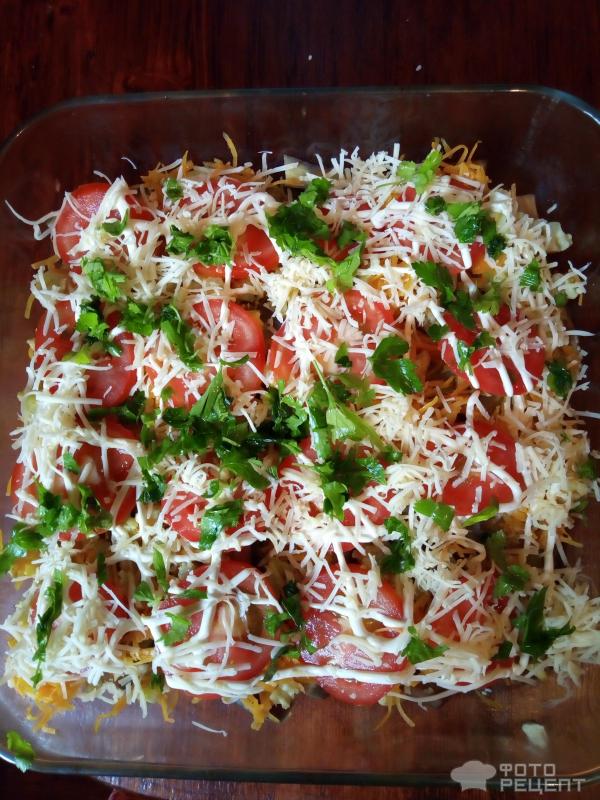 Баклажаны с сыром и помидорами фото