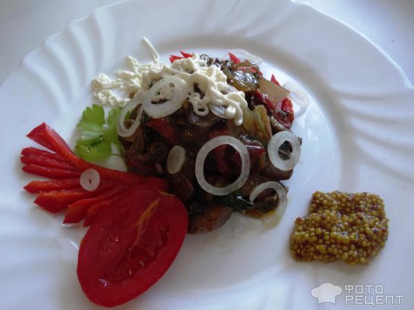 Овощное блюдо с грибами фото