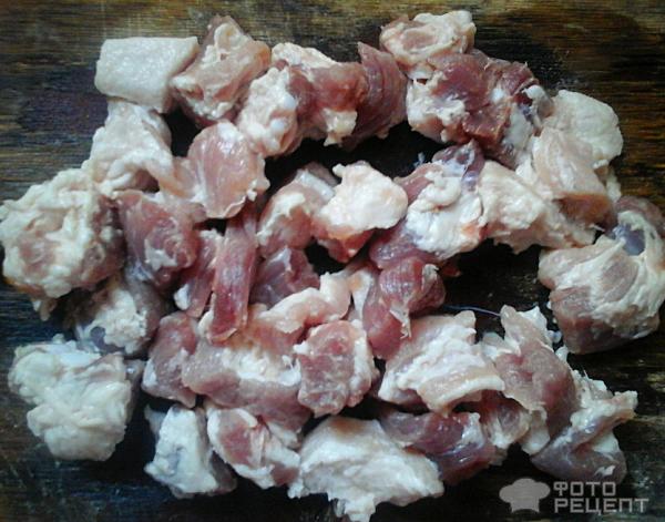Мясо нарезаное, подготовленое к тушению