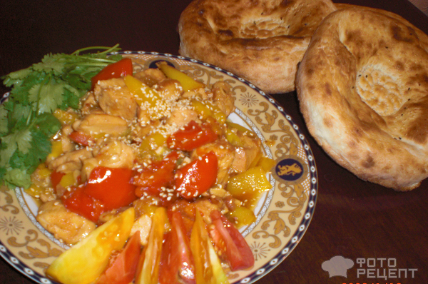 Сотэ из куриной грудки и болгарского перца-по-фергански! фото