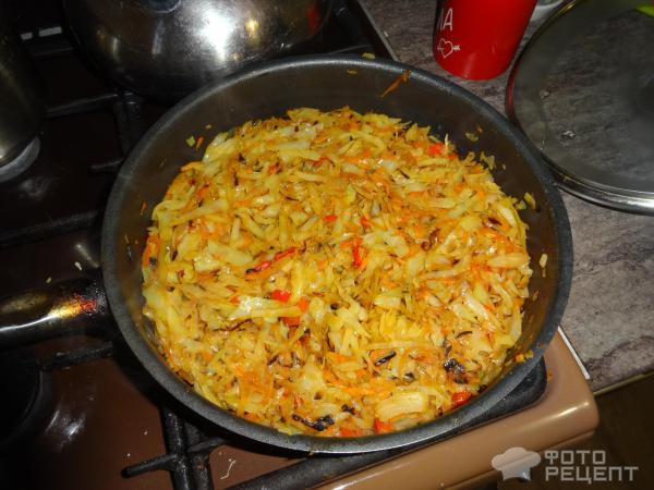 Капуста тушеная с овощами фото