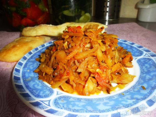 Капуста тушеная с овощами фото