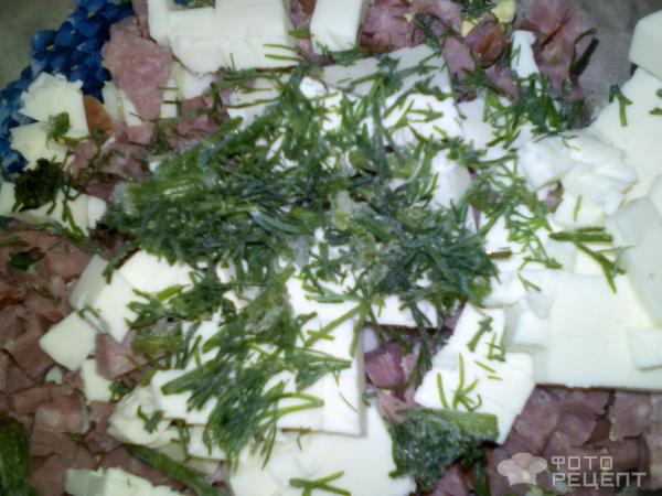 Салат с кукурузой и плавленным сыром фото