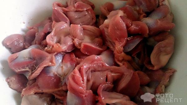 Тушеные куриные желудки в томатном соусе
