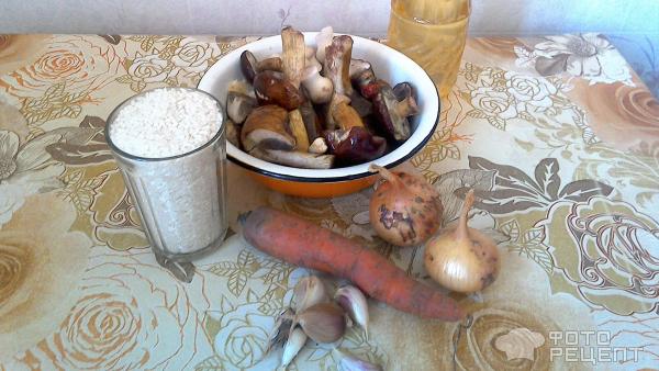 Плов со свининой и белыми грибами на сковороде