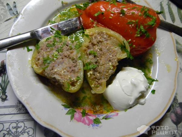 Перец фаршированный мясом и рисом фото