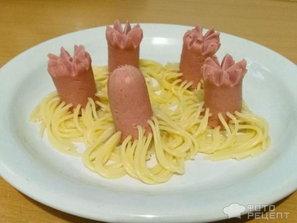 Рецепт: Сосиски с макаронами | осьминожки для детей