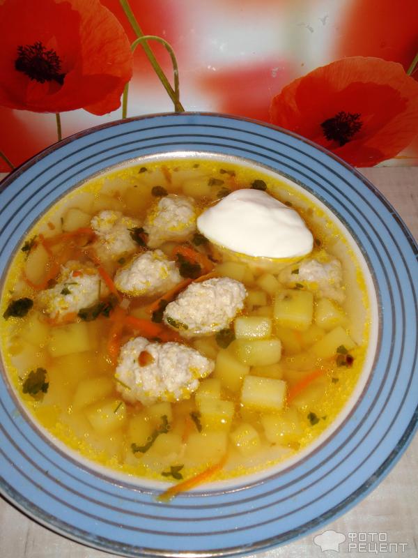 Суп с нежными фрикадельками фото