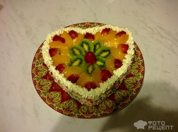 Тортик с фруктами за 15 минут фото