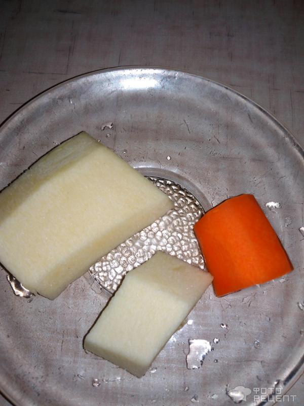 Суп-пюре из кабачка, моркови и лука фото