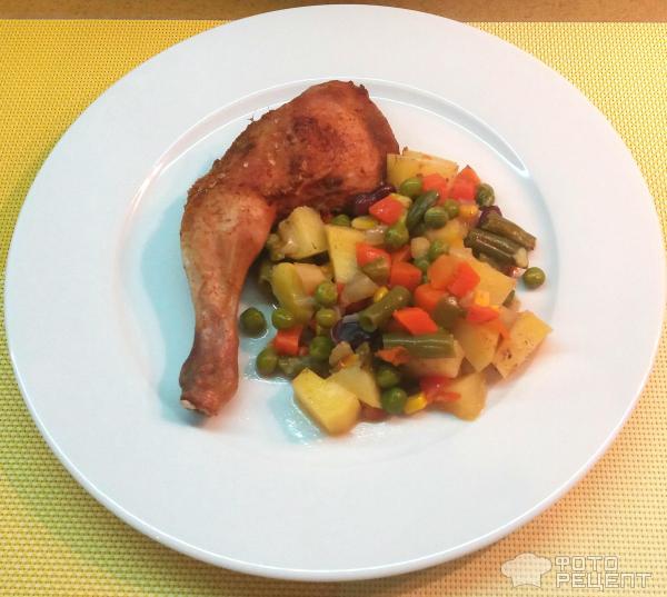 Курица с овощами в духовке фото
