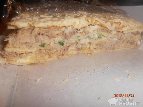 Рыбный пирог Мимоза фото