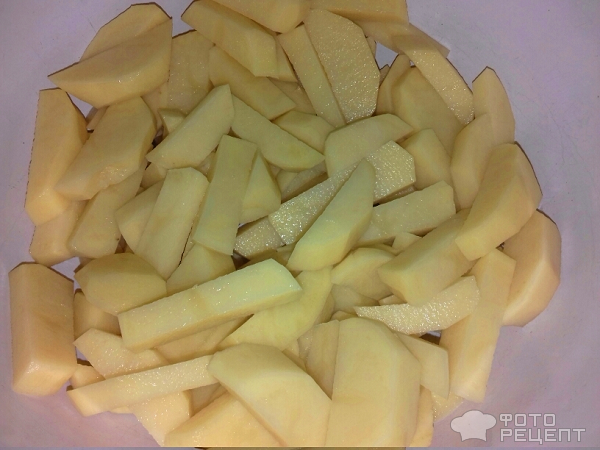 Жаренная картошка с сушенными белыми грибами фото