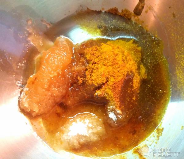 Курица с апельсинами, медом и соевым соусом в духовке