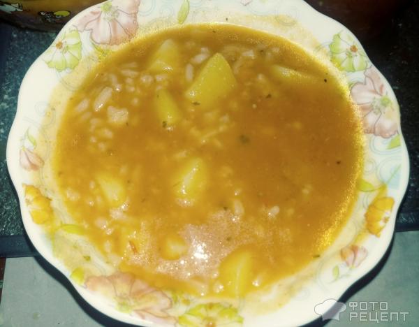 Суп с кабачком, картофелем и рисом фото