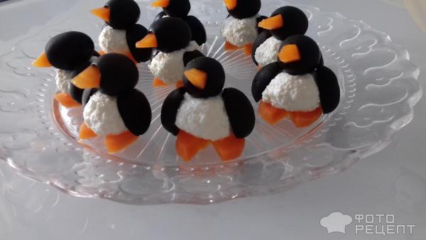 Новогодняя закуска Пингвинчики фото