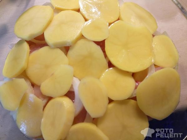 Запеканка из картофеля и куриного филе фото