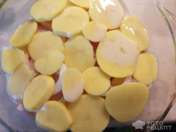 Запеканка из картофеля и куриного филе фото
