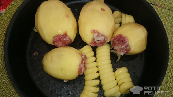 Рецепт: Картофель, запеченный с пряностями - в микроволновке, в форме спирали