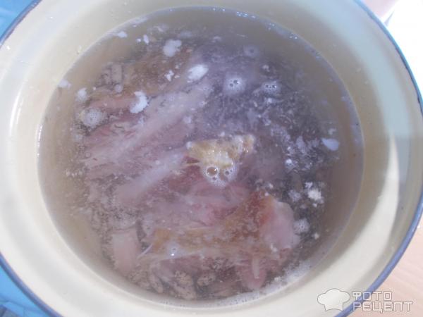 Фасолевый суп с копченым кроликом фото