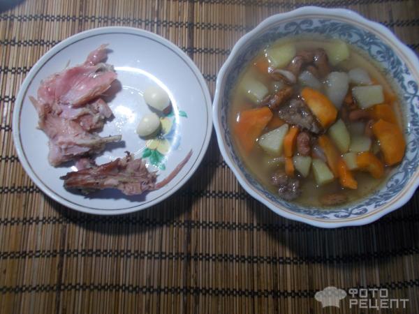 Фасолевый суп с копченым кроликом фото