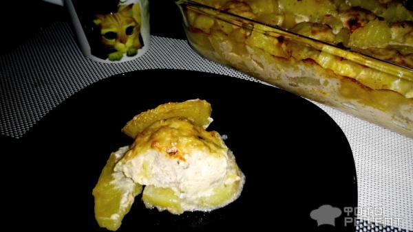 Картофельная запеканка с фрикадельками фото
