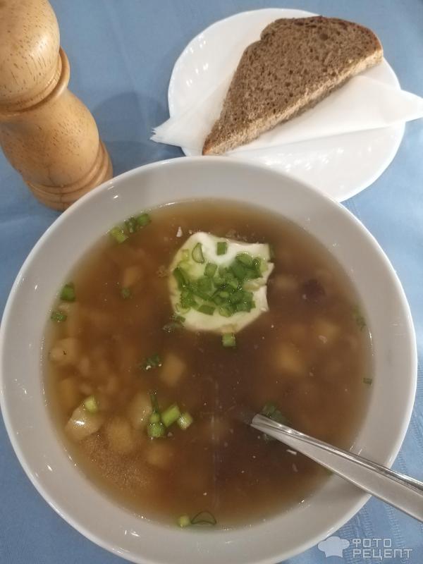 Грибной суп из сухих белых грибов фото