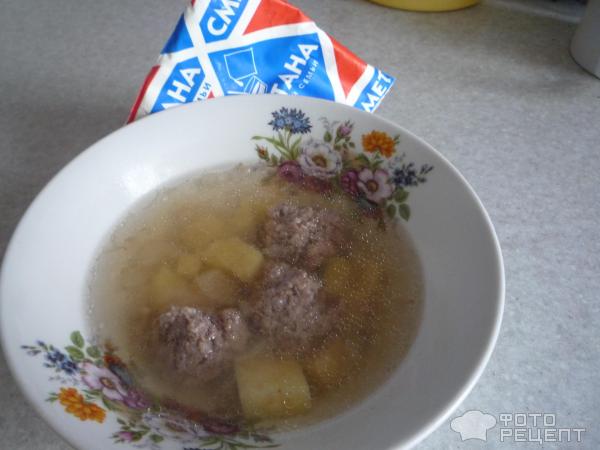 Картофельный суп с фрикадельками фото