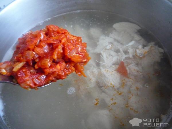 Куриный суп с помидорами фото