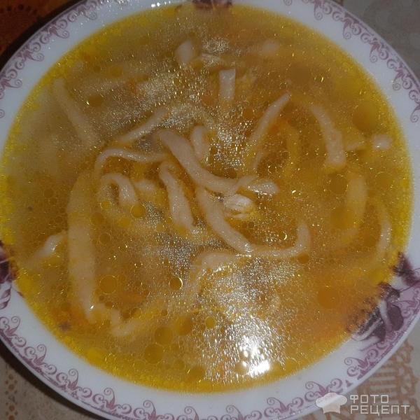 Суп с домашней лапшой фото