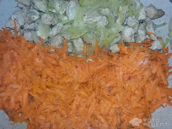 выложили в сковороду к мясу с луком, морковь