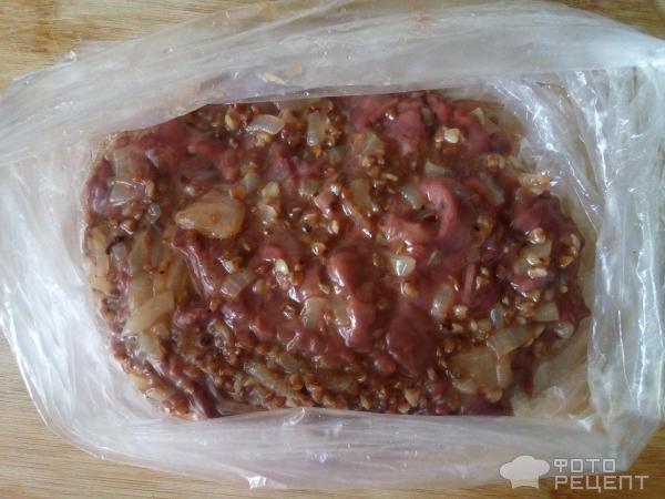 Печеночная колбаса с гречкой в пакете фото