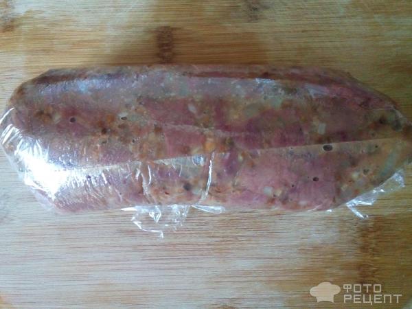 Печеночная колбаса с гречкой в пакете фото