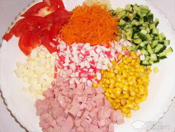 Салат овощной со сметаной По-китайски фото