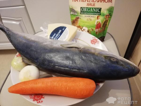 Рыба, запеченная под овощной шубой фото