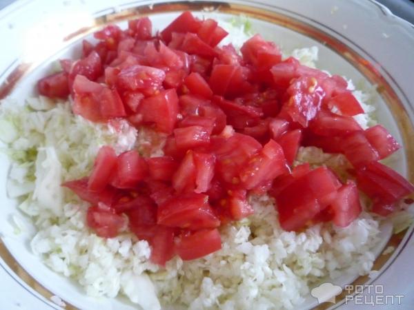 Салат из свежей капусты с помидорами фото