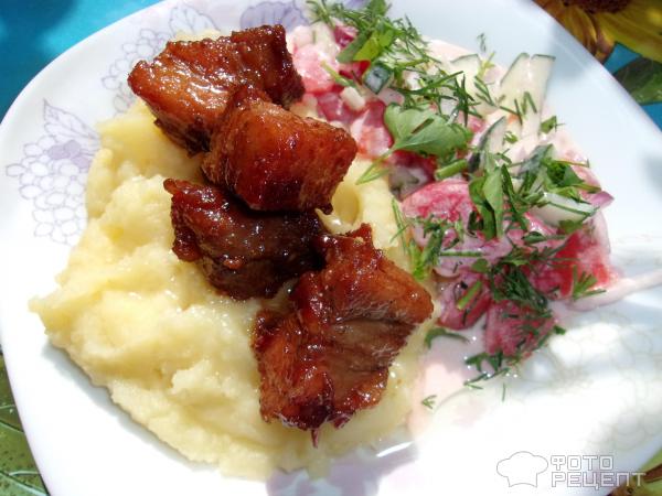Мясо карамелизированное инжировым сиропом фото