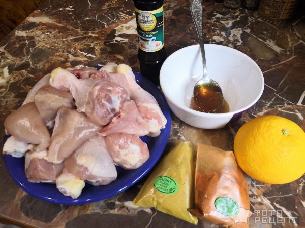 Курица в соево-медовом маринаде с апельсином фото