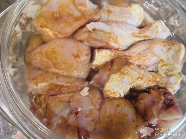 Курица в соево-медовом маринаде с апельсином фото