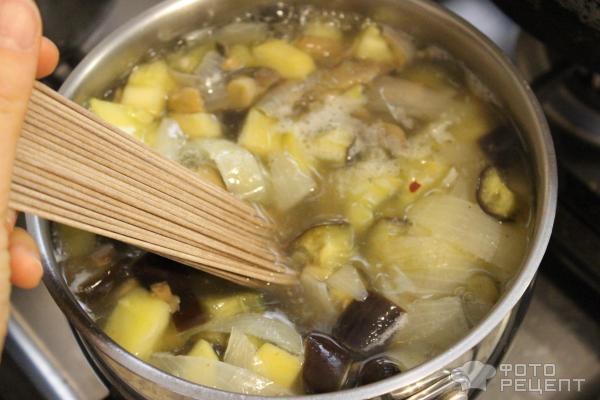 Овощной суп с макаронами фото