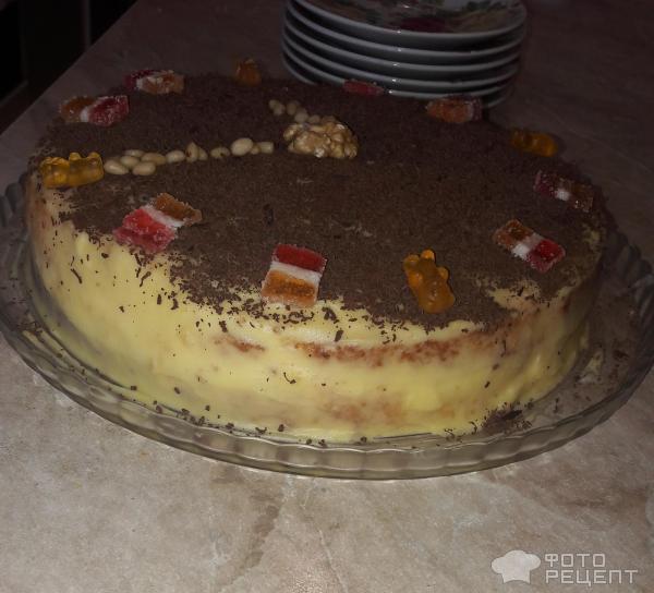 Торт Бисквитный с фруктовым желе фото