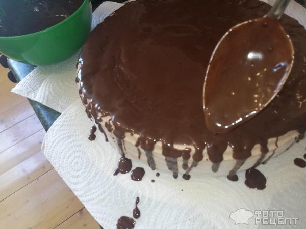 Шоколадный торт с нектаринами и сливочным кремом фото