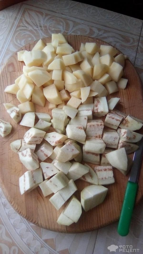Мясной суп с баклажанами фото