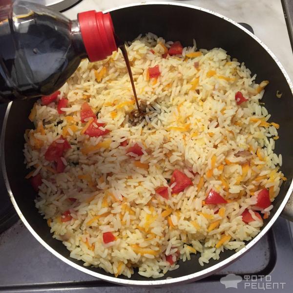 Рис с овощами в соевом соусе фото
