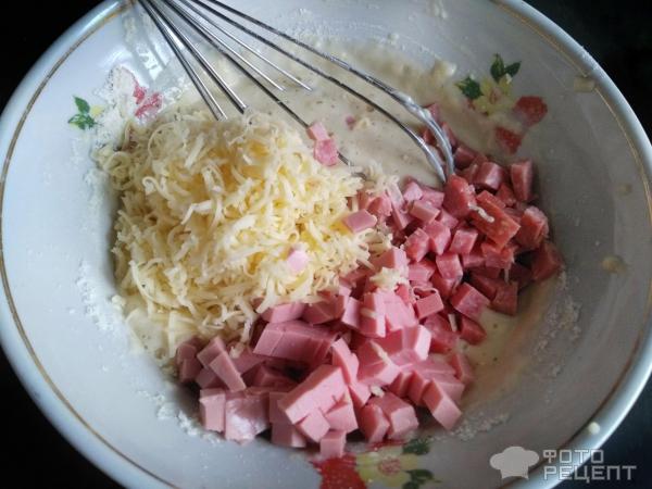 Оладьи с колбасой и сыром фото
