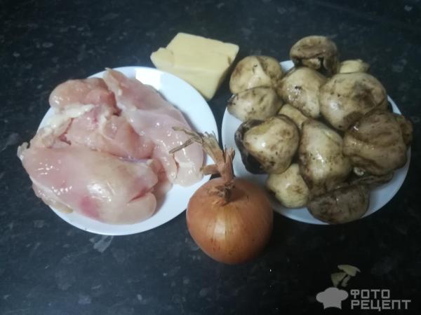 Жульен с курицей, грибами и картошкой фото