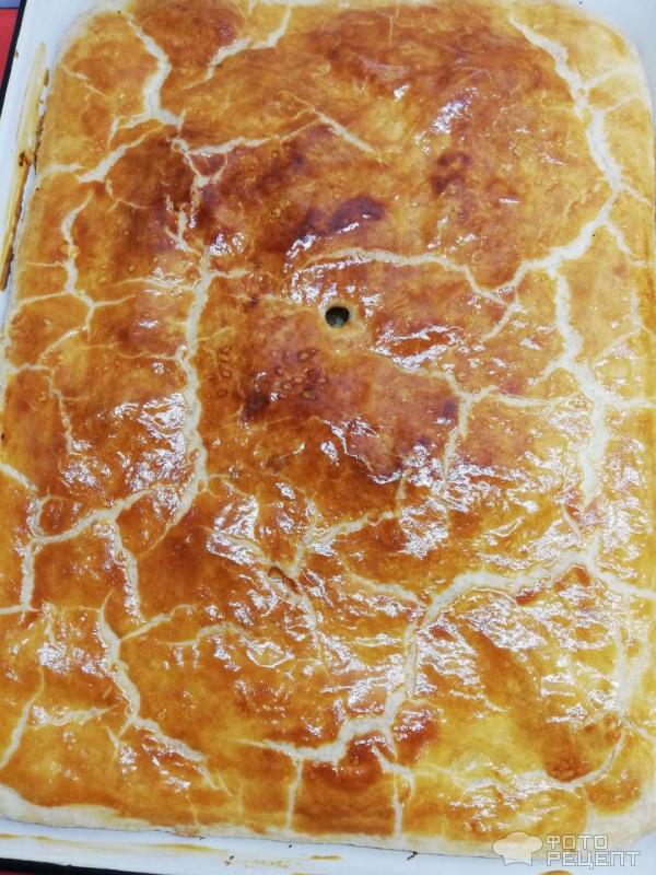 Пирог с мясом из Слоеного теста фото