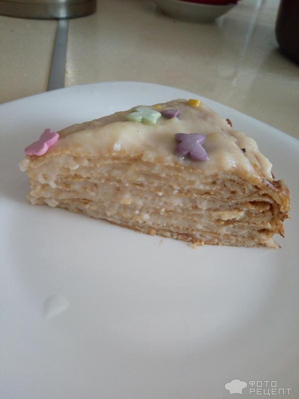 Блинный торт с заварным кремом фото